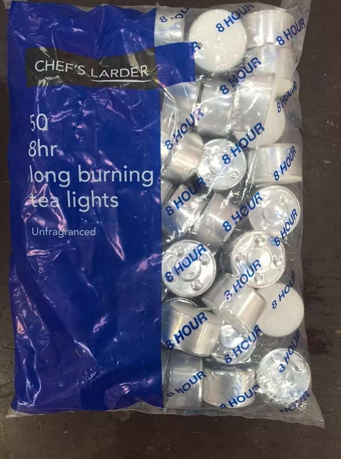 Chefs Larder 50 8hr Long Burning Tea Lights