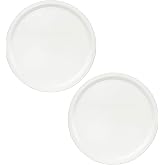 CorningWare F-24-PC 24oz French White Plastic Lids (2-Pack) - Made in USA | BPA-Free Plastic | Round Shape | Snug-Fitting Covers | Non-Porous Surface | Top Rack Dishwasher Safe | Resists Stains &amp; Odors