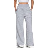 ATOFY Women's Wide Leg Sweatpants Baggy Ribbed High Waist Straight Leg Casual Loose Fit Sweat Pants with Pockets
