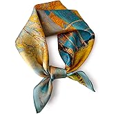 PoeticEHome 100% Mulberry Silk Neck Scarf 21"x21" Small Square Scarfs for Women Gift Packed