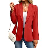 ELLEVEN Women's Blazer Business Casual Lightweight Suit - Long Sleeve Slim Fit Work Office Jacket with Pockets