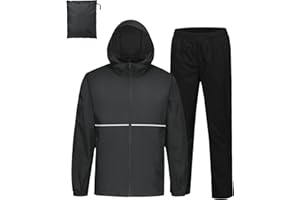 SWISSWELL Rain Suit Waterproof Jacket and Pants 2 Pieces Unisex Rain Gear Breathable Lightweight Packable
