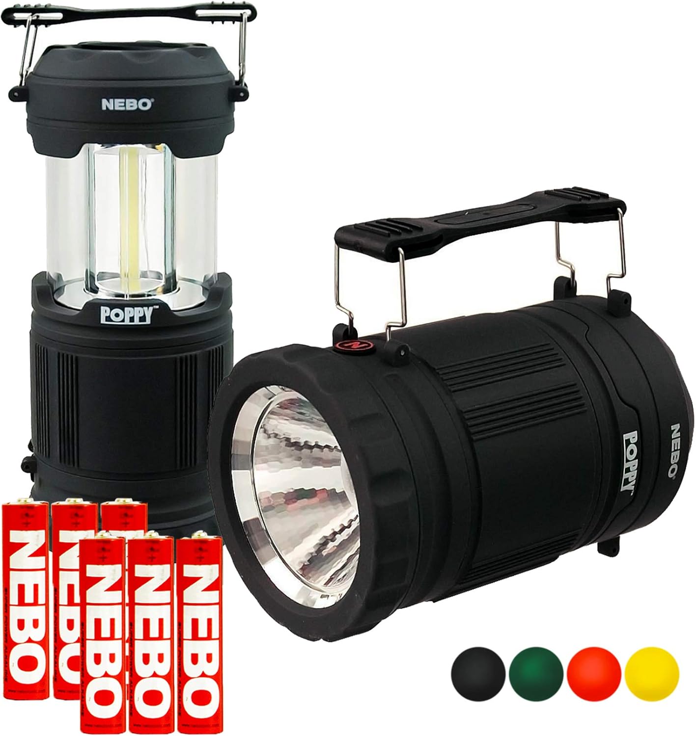 NEBO Poppy Lantern 300 Lumen LED Spot Light Flashlight PopUp Bundle