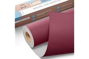 OAZ Large Leather Repair Patch, Self-Adhesive, 16x63 inch, Burgundy