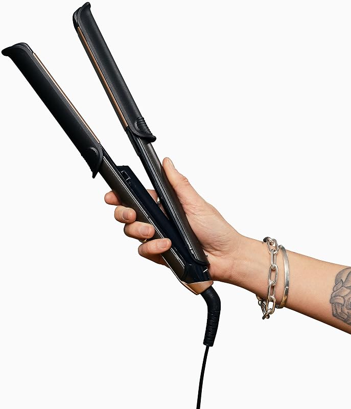 ONE Glätteisen & Lockenstab [2in1 Multistyler] Glätt-/Lockenmodus mit zuschaltbarer beheizter Außenfläche (inkl. Bürste, Klammern, Handschuh, 150-230° digitales Display) Haarglätter S6078