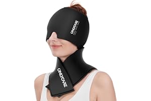 ONLYCARE Migraine Relief Cap and Neck Ice Pack Wrap Gel Set, Upgrade Soothing Headache Relief Cap and Shoulder Cold Pack, Hot