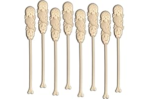ROYER CORPORATION Coffee and Cocktail Stirrers, Reusable Plastic Drink Stirrer Sticks, 24 Swizzle Sticks, Use as a Cocktail Garnish or Cocktail Mixers, Halloween Party, Fall Party 6 inch (Skull)