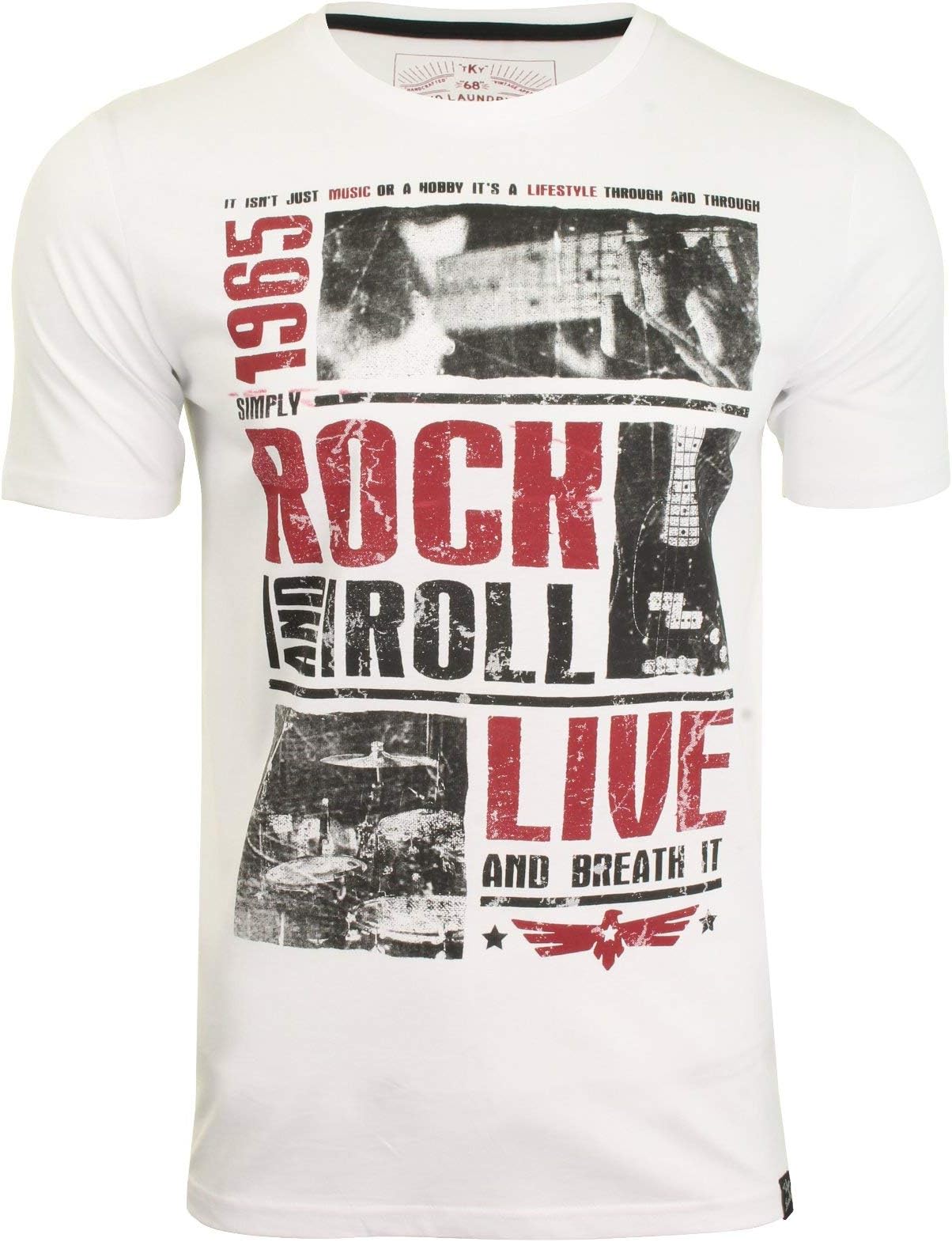Mens T-Shirt 'Rock Roll' Short Sleeved