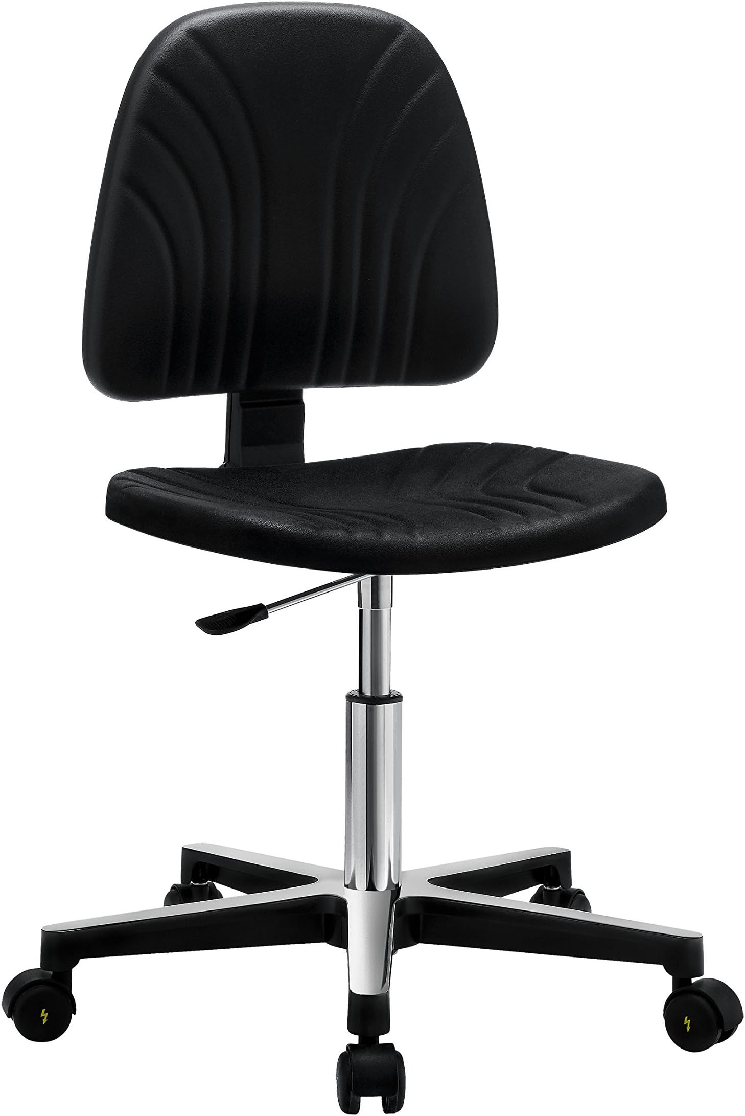 Height adjustable, ESD anti-static laboratory stool-chair for clean rooms. Made in Italy