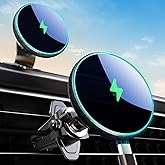 MOKPR for Magsafe Car Mount Charger-Magnetic Car Phone Holder Wireless Car Charger for Dash Air Vent-LED RGB HandsFree Car Mo