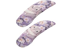 doginthehole Rabbit Print Office Chair Arm Cover Set of 2 Removable Arm Rest Covering Stretchable Replacement Covers for Desk Chair Computer Chair Arm Rest Protector Decor Covers, Purple