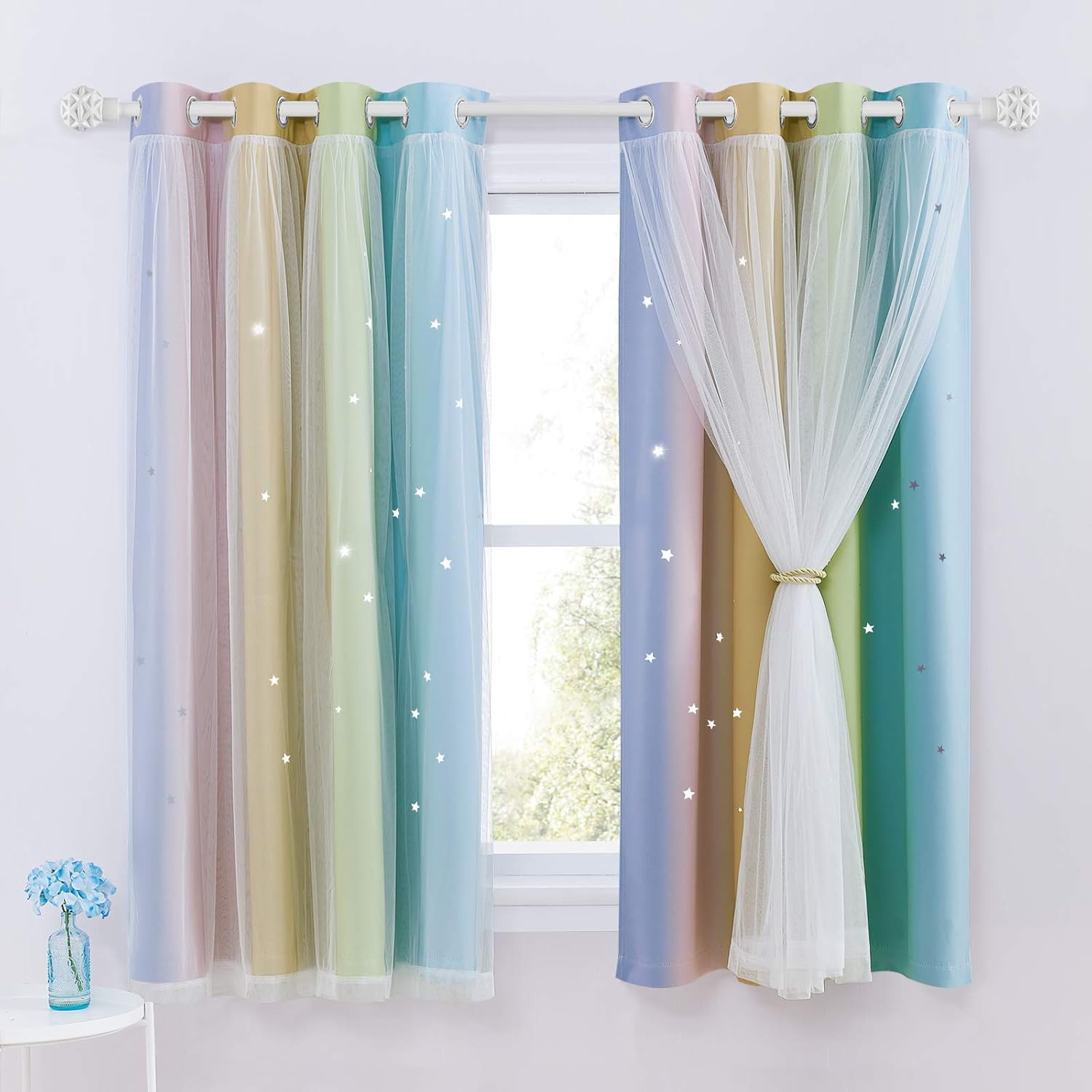 NICETOWN Rainbow Curtains for Kids - Image 3
