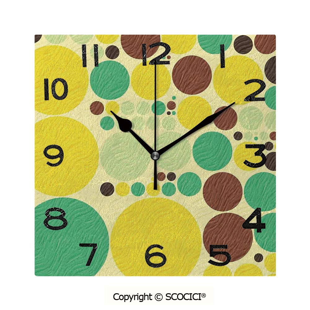 Buy Scocici Square Wall Clock Various Sized Vivid Polka Dots In