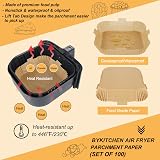 BYKITCHEN 100pcs Air Fryer Parchment Paper Liners 7-9in Square, Unbleached view 3