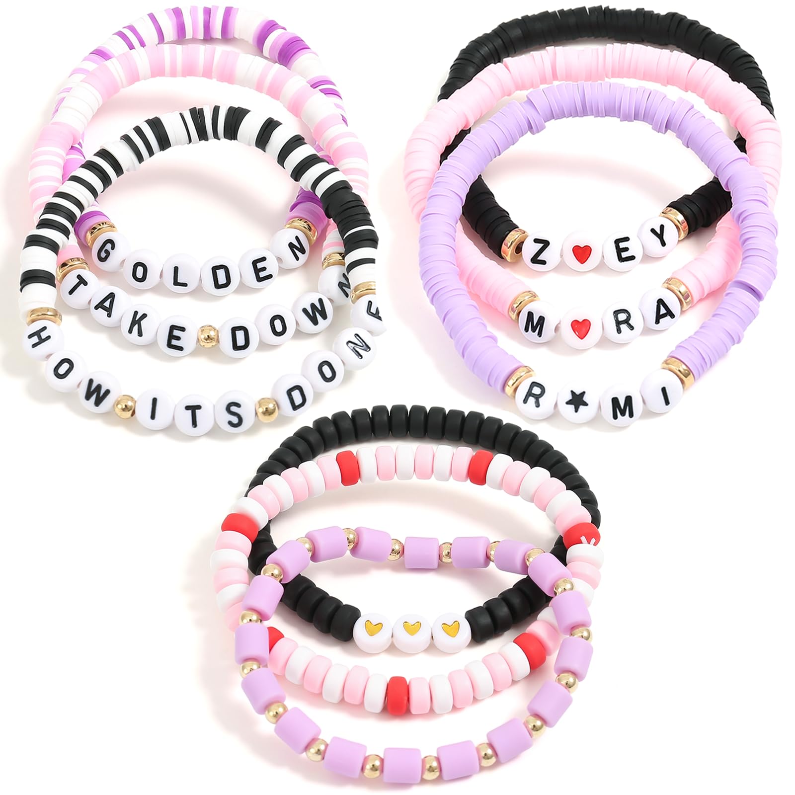 RZCOMP for Korea-pop Merch Bracelet Inspired Bracelets,9PCS Stackable Stretch Hunters Singer Bracelets for Pop Fans Stuff Cosplay Outfit Birthday Christmas Gifts