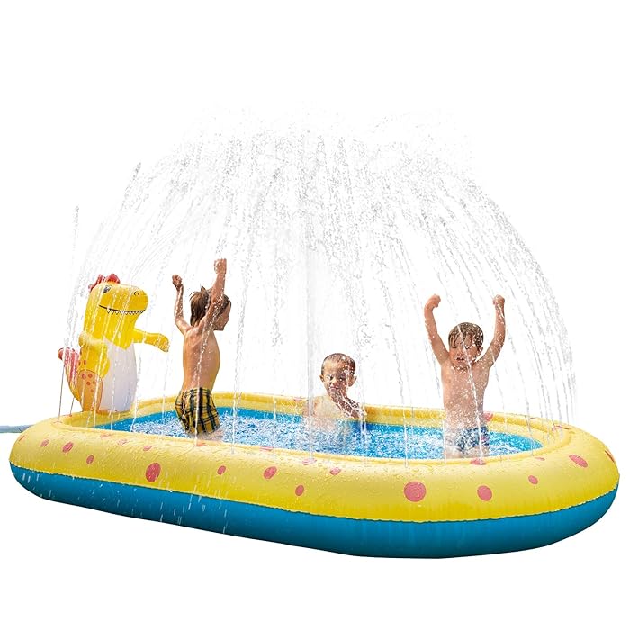 Buy Inflatable Sprinkler Swimming Pool, Blow Up Kiddie Water Pool with