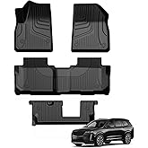 Floor mats Fit for 2020-2025 2026 Cadillac XT6 (7 Seats): Custom Fit All Weather TPE Heavy Duty Car Floor Liners XT6 Accessories