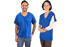 Inspired Comforts Unisex Post Surgery & Rehab V Neck Dual Access Snap Shirt