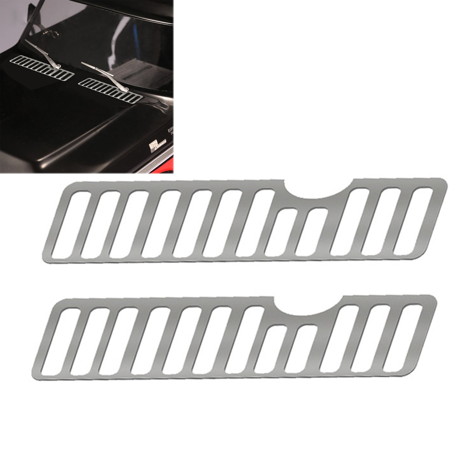 XBERSTAR Metal Hood Engine Vent Cooling Grille Decoration Accessories Grill Cover Kit for DJ Traxxas TRX4 Ford Bronco
