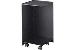 YAMAZAKI Bathroom Organizer Home Rolling Steel | Toilet Paper Stocker, One Size, Black