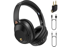 YMOO Active Noise Cancelling Headphones for Airplane Travel, LDAC Hi-Res Audio, Wired Wireless ANC Headphones, 80H Playtime O