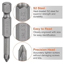 HARFINGTON 5pcs #1 Phillips Screwdriver Bit PH1