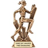 Same Day Awards Checkmate Girls Track &amp; Field Trophy | Free Engraving, 6.5", Affordable Team Award