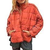Gacaky Women's Baggy Lightweight Zip Puffer Jacket Warm Winter Down Coat with Pockets
