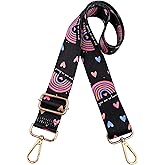 Beemorita Crossbody Purse Strap for Women Men Girls Boys Mother Girlfriend Gift, Replacement Bag Belt Strap for Purse Handbag Guitar Camera, Adjustable Canvas Wide Shoulder Strap with Golden Hooks