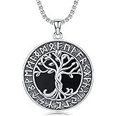KoyeKei Viking Necklace for Men 925 Sterling Silver Viking Norse Pagan Jewelry Gifts for Women