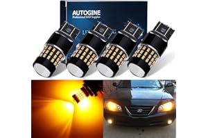 AUTOGINE 4 X Super Bright 9-30V 7440 7441 7443 7444 992 LED Bulbs 3014 54-EX Chipsets with Projector for Turn Signal Lights Sidemarker Lights, Amber Yellow