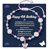 LAVEIR Birthday Gift for Girls – Adjustable Crystal Butterfly Bracelet for Litter Girls, Daughter, Granddaughter, or Niece