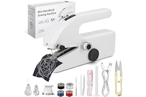 Xamanabu Handheld Sewing Machine for Beginners, Portable Mini Sewing Machine with Two Speed Modes, Easy to Operate and Fast Stitch Suitable for Clothes, Fabrics and Quick Home Repairs