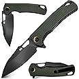 Guardian Eagle Folding Pocket Knife for Men - EDC Tactical Knife with Pocket Clip, Indoor & Outdoor, Camping, Survival Hiking & Gifts for Men, Every Day Carry, Lightweight (Green Micarta)