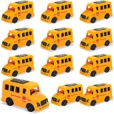 LSLYHTC 6Pcs School Bus Toys Bulk, Plastic Mini School Bus for Toddlers | Small Yellow Buses Toy, Party Favors for Birthday Party Supplies and Presents