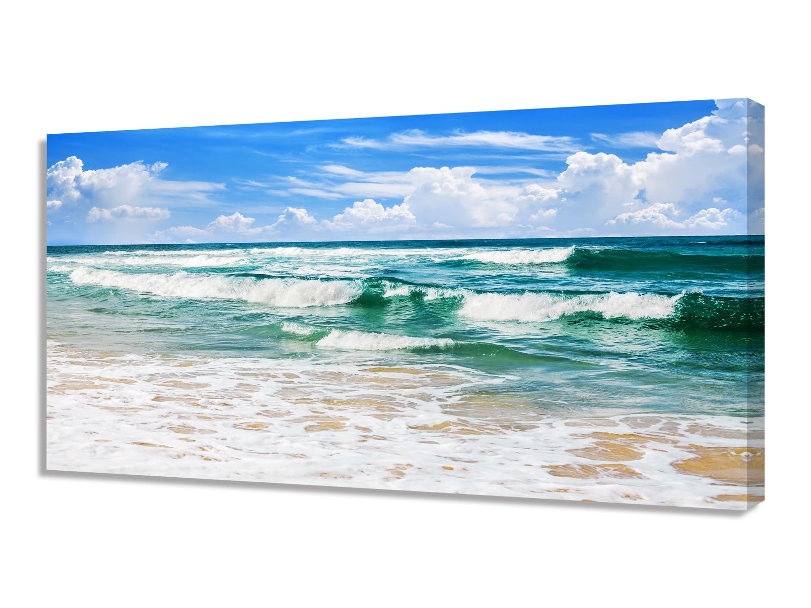 ZhongxingWL Wall Art Canvas Print Sea Water Waves 1 Piece Blue Ocean ...