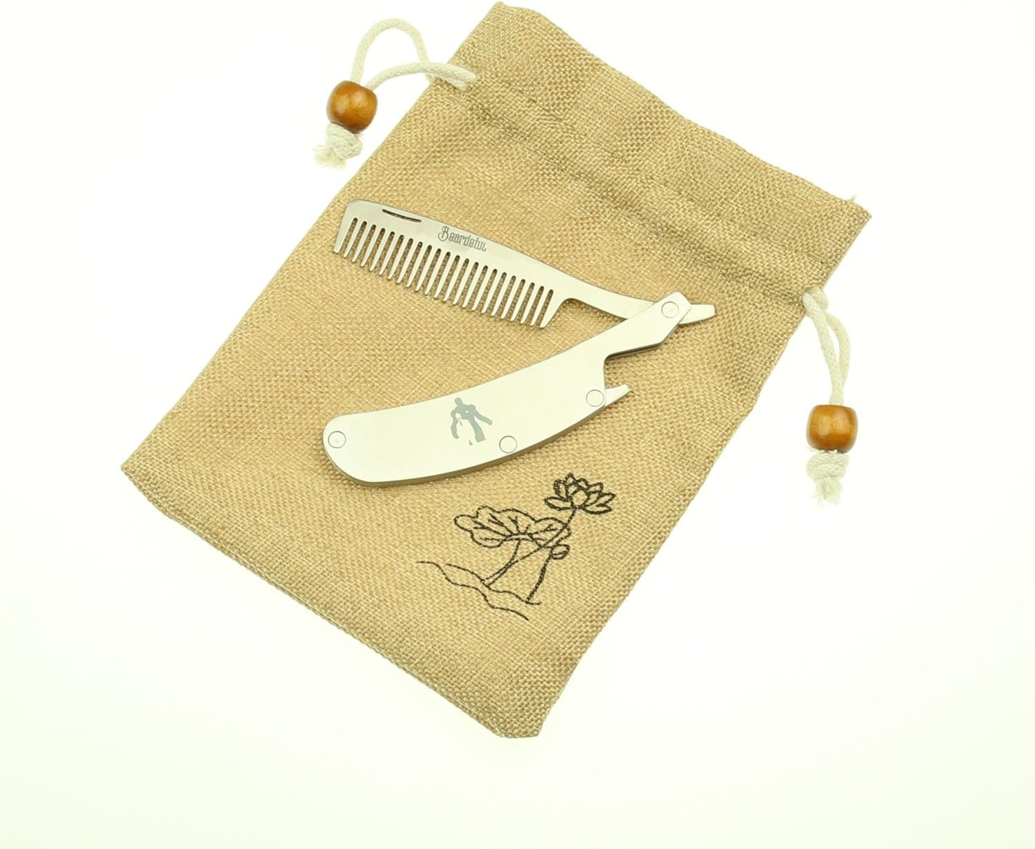 Folding Stainless Steel Beard Comb Mustache + Bottle Opener Pocket Tool Men Gift