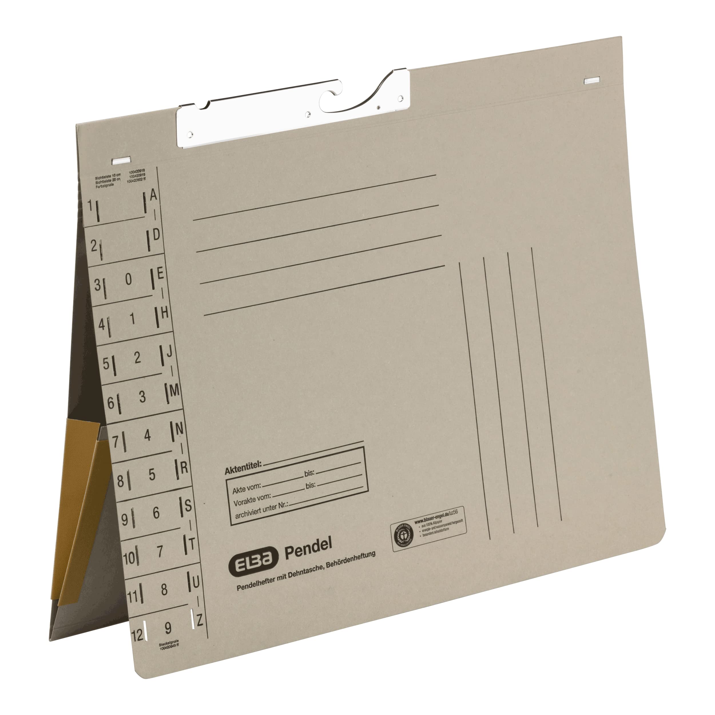 Elba 90433GR Suspension File Document Binder and Expanding Pocket Manila Card 320 GSM Pack of 50 Grey