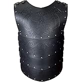 HiiFeuer Viking Faux Leather Embossed Chest Armor, Retro Medieval Knight Leather Armor for LARP/Cosplay