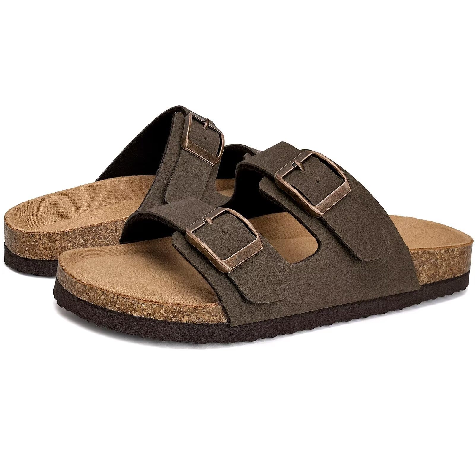 Torotto Kids Sandals Boys Girls Slide Summer Non-slip Cork Glitter Toddler Slippers with Adjustable Straps for Indoor & Outdoor