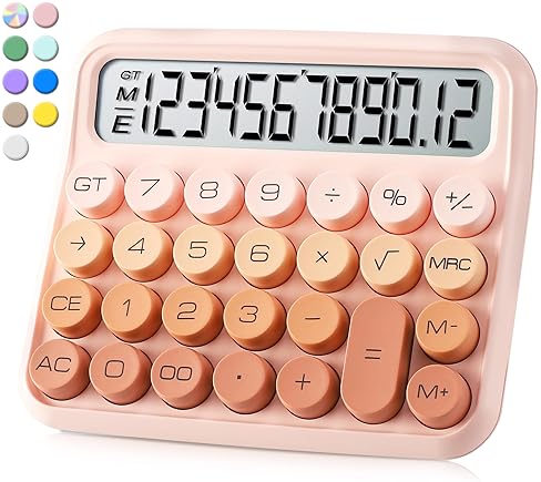 Automotive - Standard Calculator 12 Digit,Desktop Large Display and Buttons,Pink Calculator with Large LCD Display for Office,School, Home & Business Use,Automatic Sleep,with Battery.6 * 5.15in
