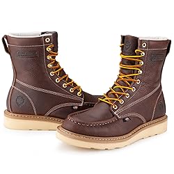 SUREWAY Mens 8 in Wedge Moc Soft/Steel Toe Work
