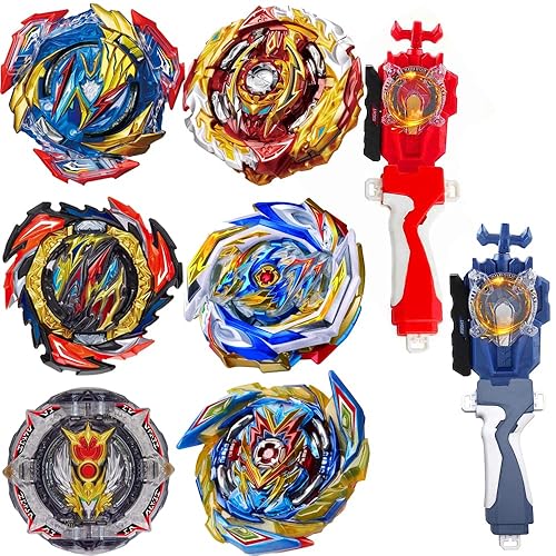 Burst Spinning Top Battle Set - 12 Tops, 2 Launchers, Combat Game For Kids Ages 6+, Toy Gyro Arena