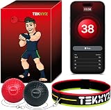 TEKXYZ Reflex Ball with Counter App and Community, 2 Levels Boxing Ball Headband