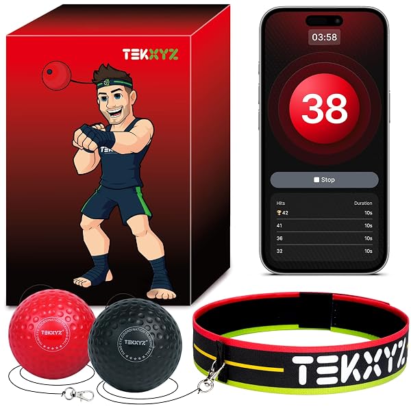 TEKXYZ® REFLEX BALL WITH COUNTER APP & ONLINE...