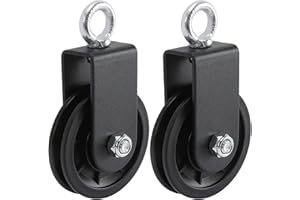 WEITELAI Cable Pulley for Fitness, U-Groove Pulley Block Heavy Duty Pulley Load 420 Lbs 360 Degree Swivel Detachable Bearing Lifting Pulley System for Gym Attachment, Wire Rope Traction, Hoists, Ladder Lifts