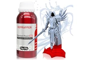 RepRapper Gray 3D Printer Resin, 405nm Fast UV-Curing Standard Resin, 3D Printing Resin Photopolymer Resin for LCD Printer, Grey 500g