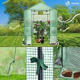 VOUNOT Walk In Greenhouse with Shelves Green 143x215x195cm view 7