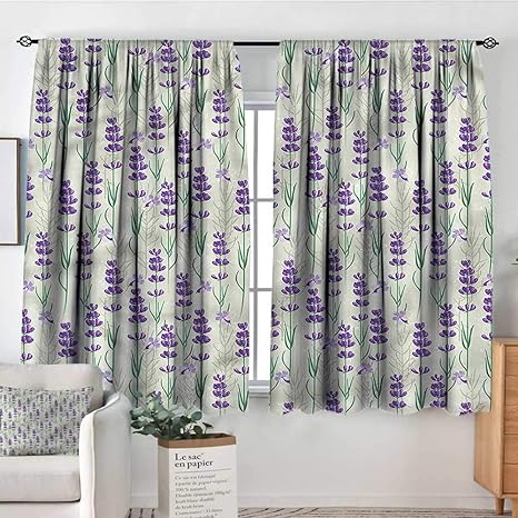 Amazon Com Lavender Room Darkening Curtains Fresh Herbs Botanical