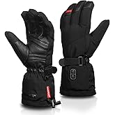 CUEHEAT Heated Gloves, Palm & Back Double Heating, Winter Outdoor Windproof Warm Thick Gloves, Battery-Powered Hand Warmer